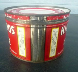 vintage Hills Bros Coffee 1 lb keywind tin can right lid cr 1936 San Francisco 2