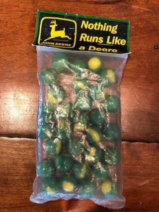 Vintage Bag Of John Deere Marbles Green Yellow Toy Premium