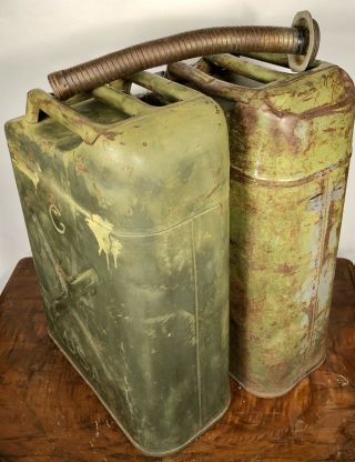 2 Usa Vintage 1951&45 Us Army Korean War Military 5 Gallon Jerry Fuel Gas Cans