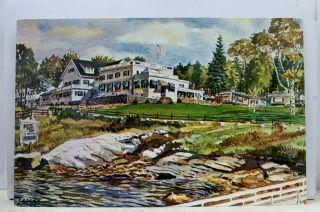 Maine Me Boothbay Harbor Spruce Point Inn Cottages Postcard Old Vintage Card Pc