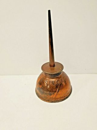 Singer Vintage Oiler Oil Can Dispenser Made In Usa 3 1/2 " X 6 "
