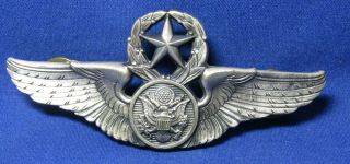 Korean War Sterling Usaf Command Air Crew Full Size 3 Inch Wings Badge