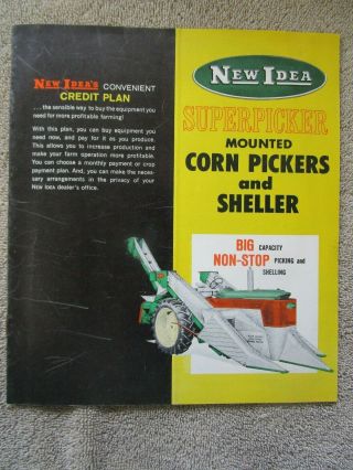 1962 Brochure For Idea Superpicker Mounted Corn Picker,  Great Color