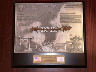Rare Korean War The Wire Fence From Dmz Limited Edition 50th Anniversary Plaque