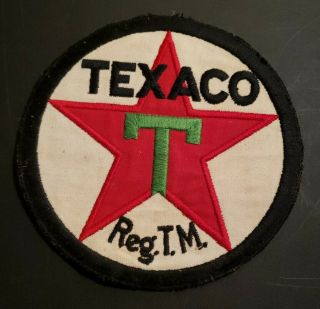 Vtg 7 " Texaco Round Patch Reg.  Tm.  Retro Gas Service Station Attendant Uniform