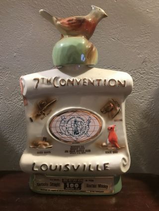 1977 Jim Beam 7th Convention Louisville Cardinal My Old Kentucky Home Decanter