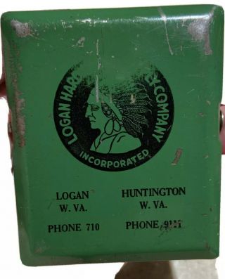 Vintage Advertising Paper Clip Logan Hardware Supply Logan Huntington Wv Indian