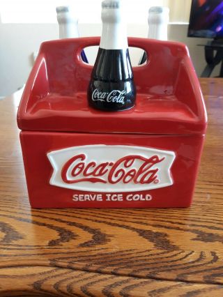 Vintage Coca Cola 6 Pack Coke Bottles Ceramic Cookie Jar 3