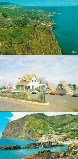 Seven 7 Old Colour Picture Postcards Madeira,  Various Views Of Island,  Unposted