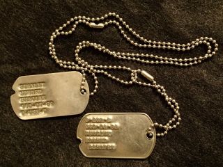 Korean War Era Usn Navy Dog Tag Set Personnel Identification Disc 