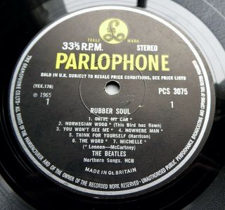 The Beatles Rubber Soul Uk Parlophone Stereo