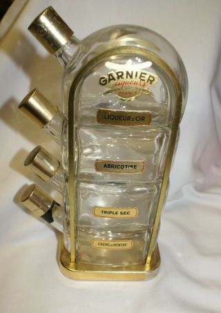 Vintage Garnier Liqueurs Four Tier Four Bottle Decanter Caddy Paris France