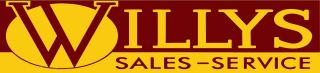 Willys Overland Sales & Service Metal Sign: 4 " X 18 " Long - Ships