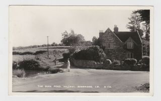 Old Real Photo Card Duck Pond Hillway Bembridge Isle Of Wight