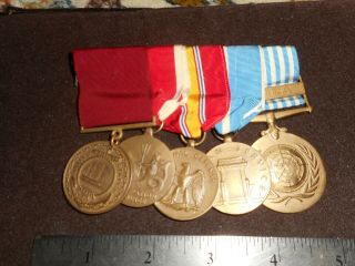 U,  S,  Navy Medal Grouping.  Medal Bar Korean War.  Named