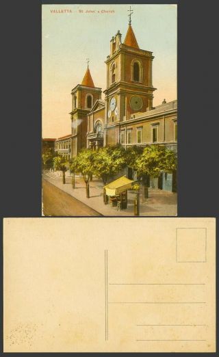 Malta Maltese Old Colour Postcard Valletta St.  John 
