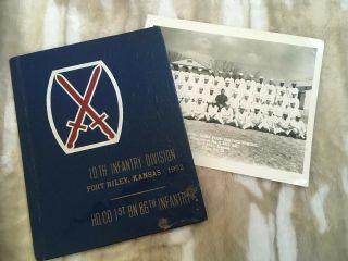 1952 Yearbook 10th Infantry Division Fort Riley Kansas W/picture And Signatures