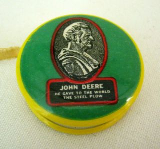 Old 1919 John Deere Quality Farm Equipment 1 1/2 " Dia Celluloid Tape Measure