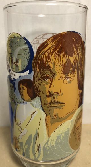 1977 Star Wars Luke Skywalker Coca Cola Burger King Collector Series Glass