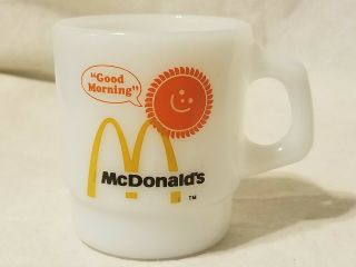 Vintage Fire King Mcdonalds Coffee Mug Cup Collectible Advertising