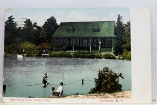 York Ny Rochester Seneca Park Swimming Pool Postcard Old Vintage Card View