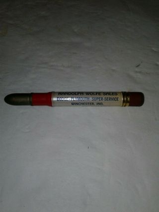 Vintage Bullet Pencil Advertising Pen Dodge Plymouth Sales Wiinchester Ind