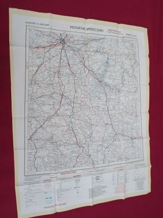 Cold War Period Raf Bemberg Silk Escape & Evasion Map Of Moscow & Ivanovo 1953