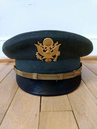 Vintage Us Army Green Dress Cap Berkshire Deluxe 7 1/4