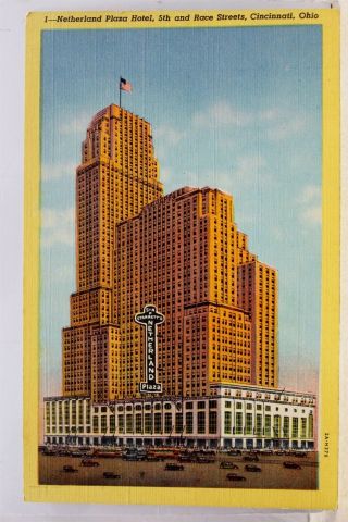 Ohio Oh Cincinnati Netherlands Plaza Hotel Postcard Old Vintage Card View Post