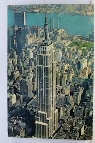York Ny Nyc Empire State Building Aerial Postcard Old Vintage Card View Post