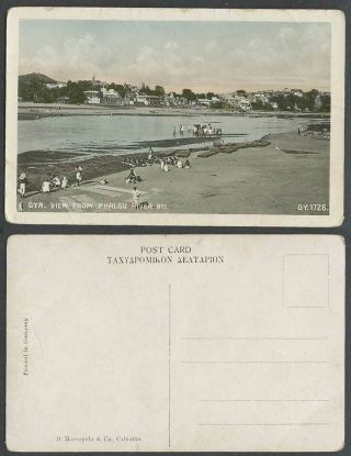 India Old Colour Postcard Gaya Gya View From Falgu Phalgu River Scene No1 Gy1726