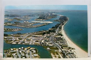 Florida Fl St Petersburg Beach Treasure Island Boca Ciega Bay Postcard Old View