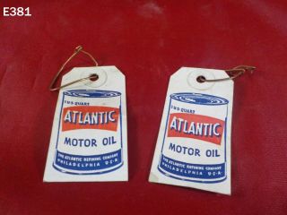 Vintage Atlantic Motor Oil Change Reminder Tags