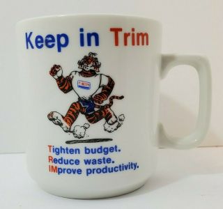 Vintage Exxon Company Usa Coffee Cup/mug - Tiger Mascot - Keep In Trim