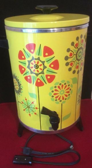 Vtg 1970s Retro Mod Flower Power West Bend Coffee Percolator Maker Urn Pot Bx