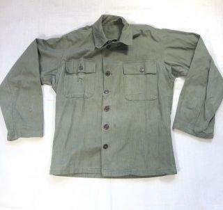 1950s Korea War Era Us Army Marines Herringbone Twill Hbt Field Shirt Militaria