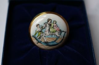 Halcyon Days Bilston Small Enamel Box Nspcc Children,  Exc Boxed Made In England