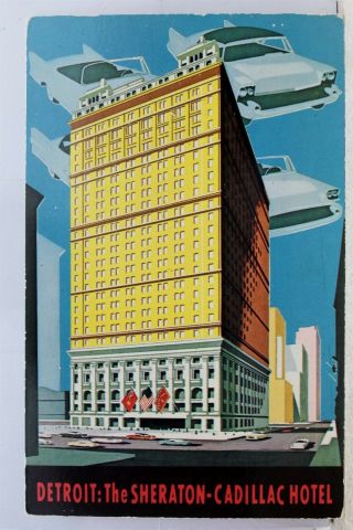 Michigan Mi Detroit Sheraton Cadillac Hotel Postcard Old Vintage Card View Post