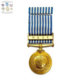 Republic Of Korea Korean War United Nations Service Medal Ribbon Bar Ref 0003