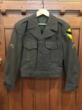 Post Wwii Korean War Era Army Ike Jacket 1st Cavalry Division,  Private,  Size 36r