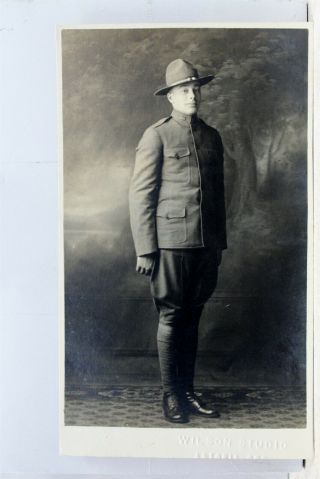 Real Photo Army Soldier World War I Wilson Studio Astoria Oregon Postcard Old Pc