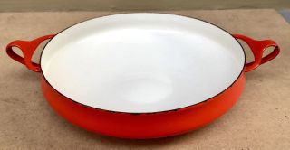 Vintage Dansk Kobenstyle Jens Quistgaard Ihq Large Red Enamel Paella 10” Pan