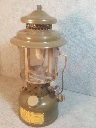 Vintage 1952 Coleman Lantern U.  S.  Army Military Gasoline Leaded Fuel Olive Drab