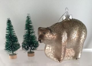 Vintage Retro Christmas Decoration Polar Bear Glass Xmas Tree Bauble