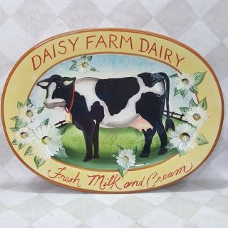 Susan Winget Cracker Barrel Cow Platter Daisy Farm Dairy Milk Cream Tray Plate