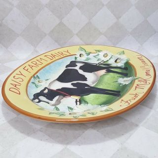 Susan Winget Cracker Barrel Cow Platter Daisy Farm Dairy Milk Cream Tray Plate 3