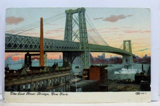 York Ny Nyc East River Bridge Postcard Old Vintage Card View Standard Post