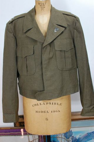 Vintage 1951 Military Wool Army Crop Jacket Size 44r A.  Dubois & Son Korean 50s