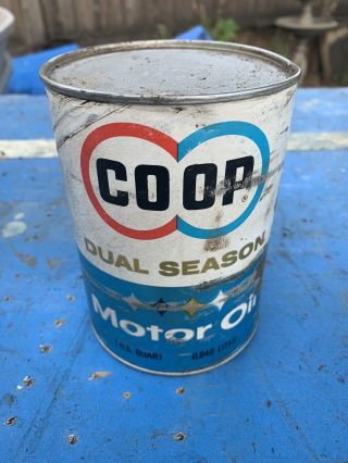 Full Coop Co - Op Motor Oil 1 Us Quart Dual Season Oil Can