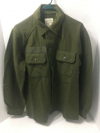 Vintage Us Military Olive Green 108 Wool Field Shirt Small